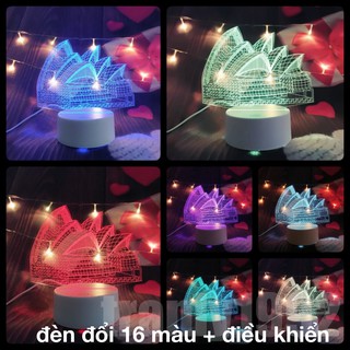 NHÀ HÁT CON SÒ , Đèn ngủ 3d 16 MÀU + ĐIỀU KHIỂN, đèn trang trí, quà tặng sinh nhật ý nghĩa, du lịch, kì quan thế giới