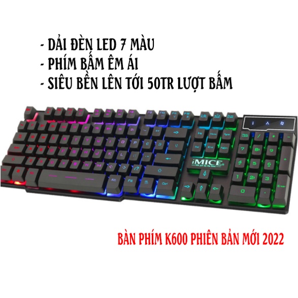 Bàn Phím Giả Cơ Đẹp, K900 Cao Cấp Tích Hợp Đèn Đèn Led 7 Màu Siêu Đẹp, Tương Thích Với Mọi Hệ Điều Hành Bảo Hành Uy Tín
