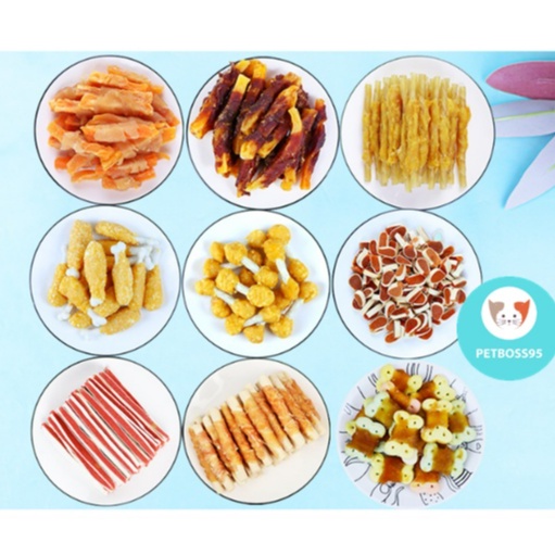 BÁNH THƯỞNG CHO CHÓ CAO CẤP NHÌU MÙI VỊ GÓI 100G