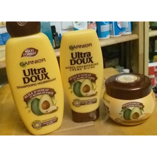 Bộ gội xả ủ tóc Bơ Garnier Ultra doux