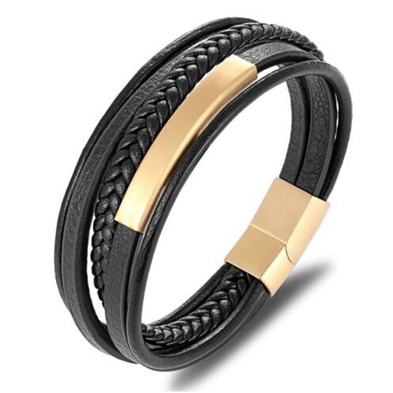Vòng Tay Nam Hanmade AROTI  Chất Dây Da Cao Cấp, Khóa và Charm Titan Cực Đẹp, Phong Cách Sang Trọng, Cá Tính VT617-D