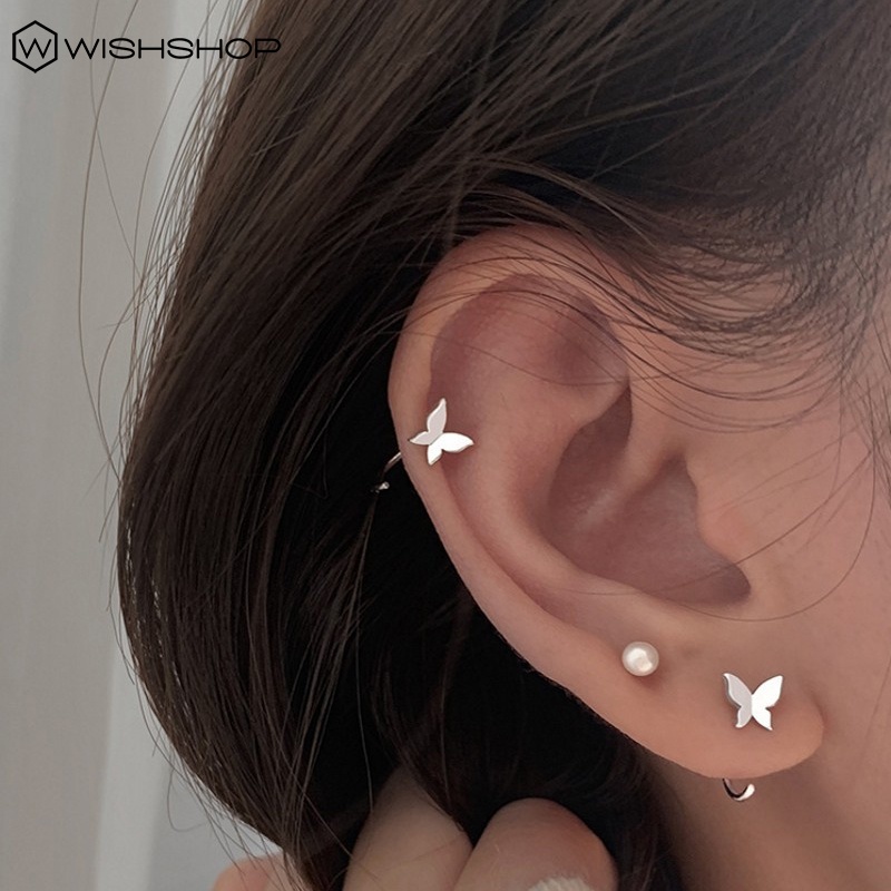 1 Đôi Bông Tai Dáng Dài Hình Bướm Đính Đá Kiểu Hàn Quốc Cổ Điển Cho Nữ