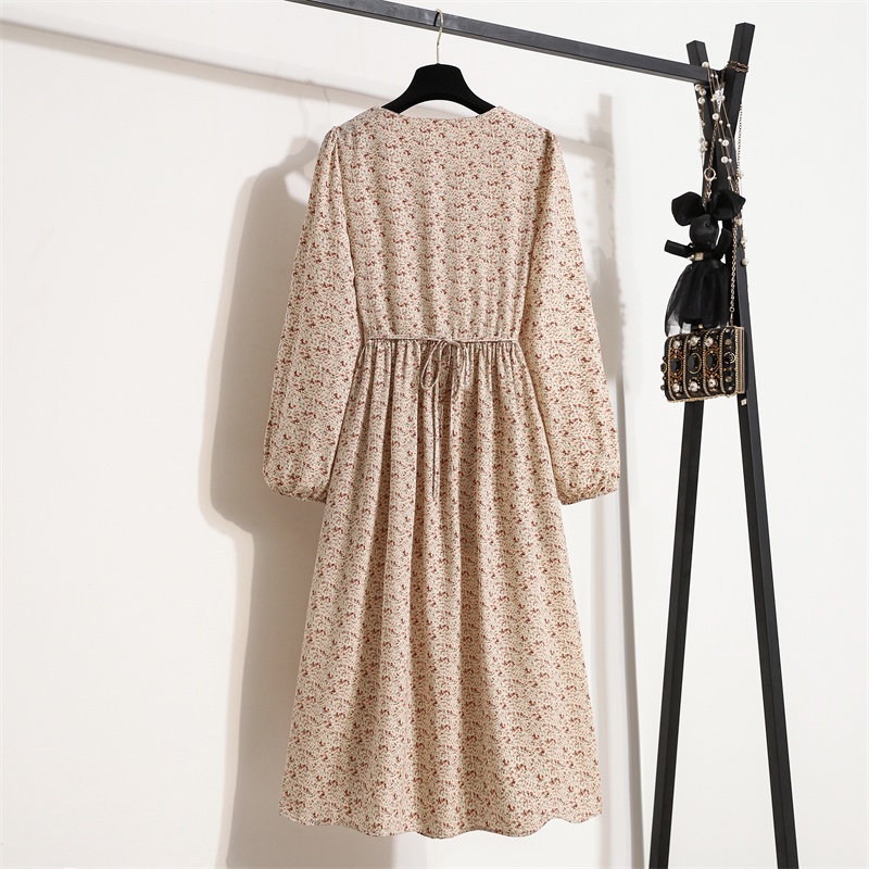 Đầm Chiffon Chữ A Tay Dài In Họa Tiết Hoa Phong Cách Hồi Giáo Thời Trang Cho Nữ