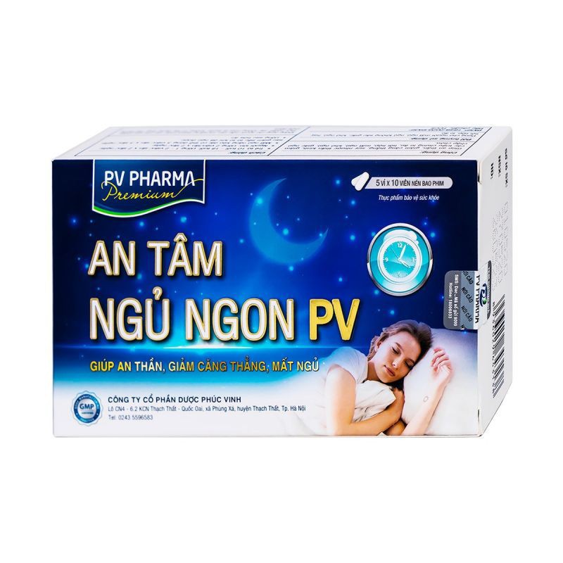 An Tâm Ngủ Ngon PV - Giúp an thần, giảm căng thẳng, mất ngủ - hộp 50 viên