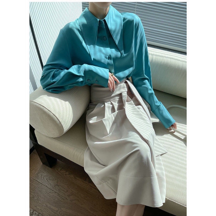 Áo Sơ Mi Cổ Nhọn 3 Kiểu Phong Cách Tây Âu Thời Trang Xuân Thu Sang Trọng Cho Nữ S-3Xl