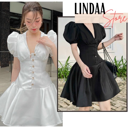 ĐẦM VEST NÚT TAY PHỒNG CRIST DRESS