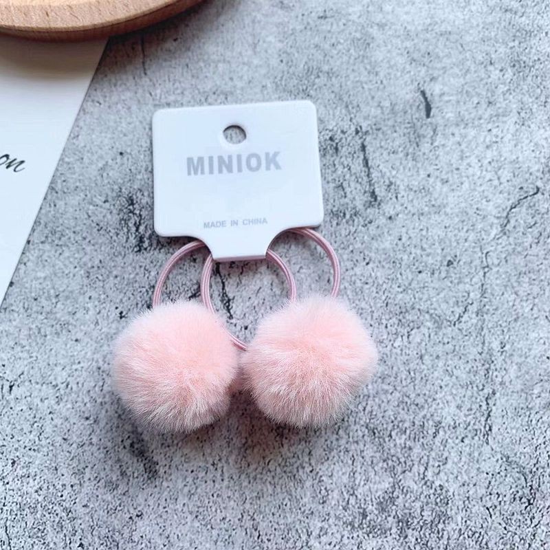 Set 2 dây cột tóc đính quả bông dễ thương dành cho bé gái