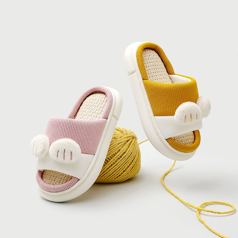 Dép đi trong nhà Cheerful Mario bằng cotton linen chống trượt thiết kế 2022 mới cho trẻ nhỏ