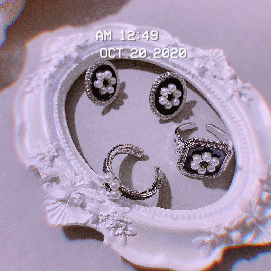 Nhẫn Hở Điều Chỉnh Được Kích Thước Phong Cách Hàn Quốc Màu Đen 22854