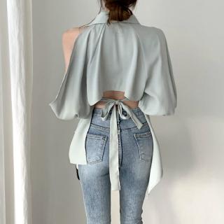 Áo sơ mi hở lưng cột dây thời trang cho nữ