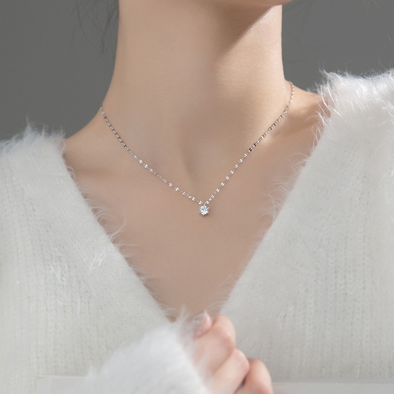 Dây chuyền bạc S925 dây chuỗi đá lạ mắt D8183 - AROCH Jewelry