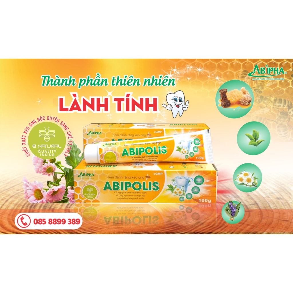 kem đánh răng keo ong dược liệu Abipolis 100g