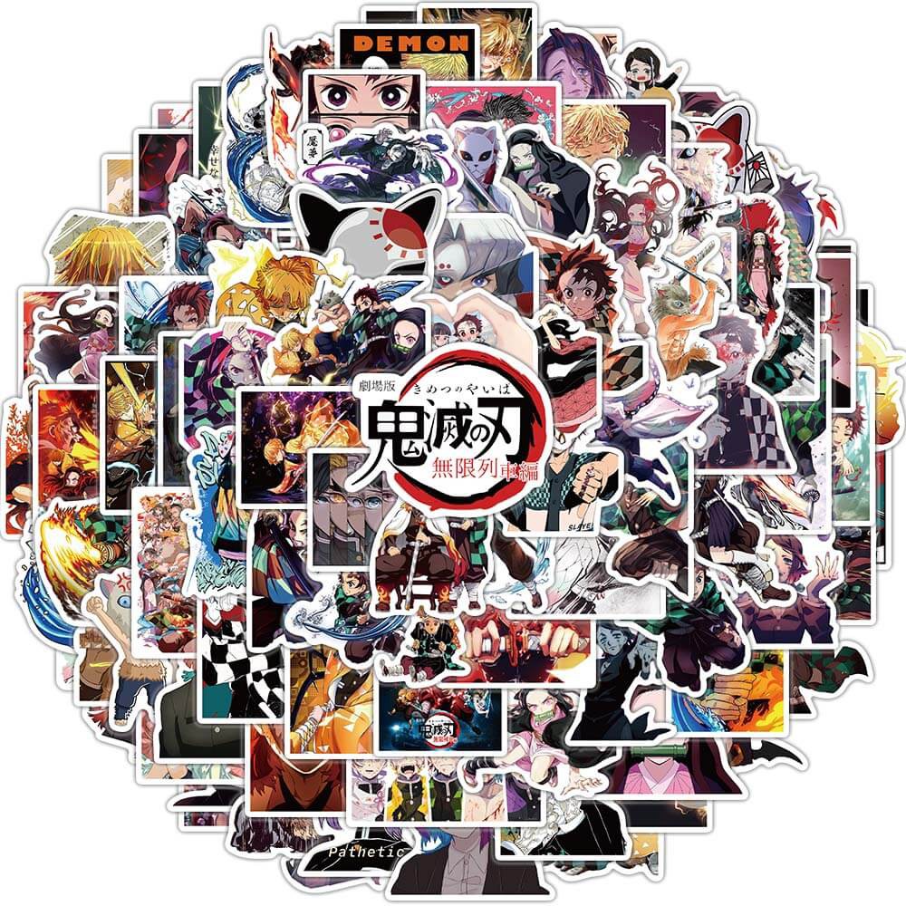 MUGEN Set 100 Miếng Dán Trang Trí Chống Thấm Nước Hình Anime Độc Đáo