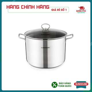 Nồi luộc gà inox 3 đáy Sunhouse SH28LG, nồi luộc gà bếp từ Sunhouse 28cm.