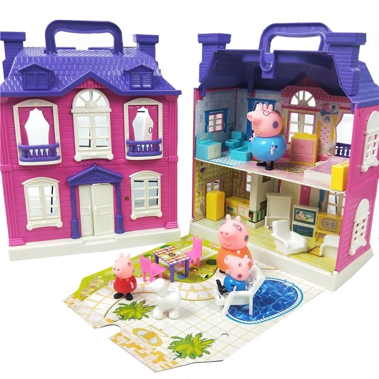 Bộ Đồ Chơi Mô Hình Gia Đình Heo Peppa Dễ Thương Dùng Trang Trí Nhà Cửa / Cắm Trại