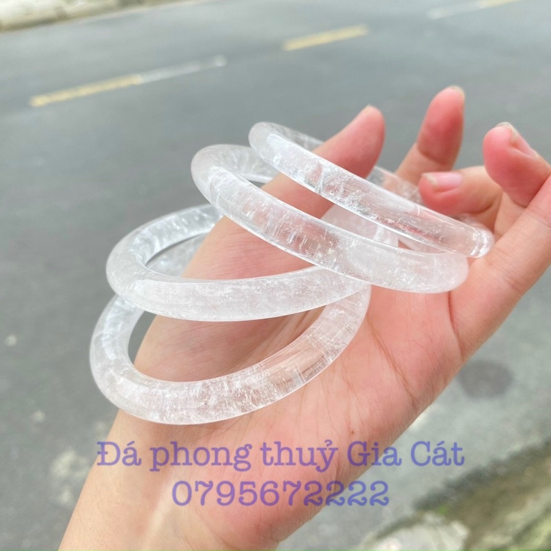 Vòng bản liền thach anh trắng vip 5a kiểm định đẹp cam kết y hình siêu đẹp