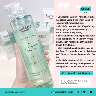 Sữa Rửa Mặt Eucerin Pro Acne Solution Cleansing Gel
