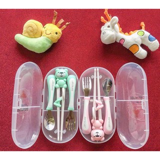 [RẺ VÔ ĐỊCH] Set dụng cụ tập ăn cho bé (thìa, dĩa, đũa)