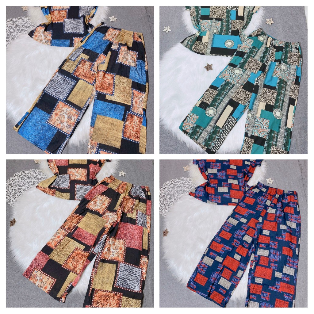 Bộ lanh trung niên dài, bộ mặc nhà trung niên quần dài