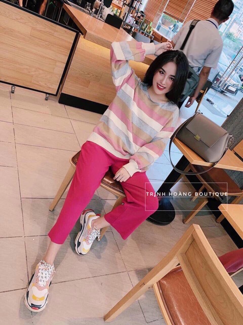 Set len kẻ hồng quảng châu xịn