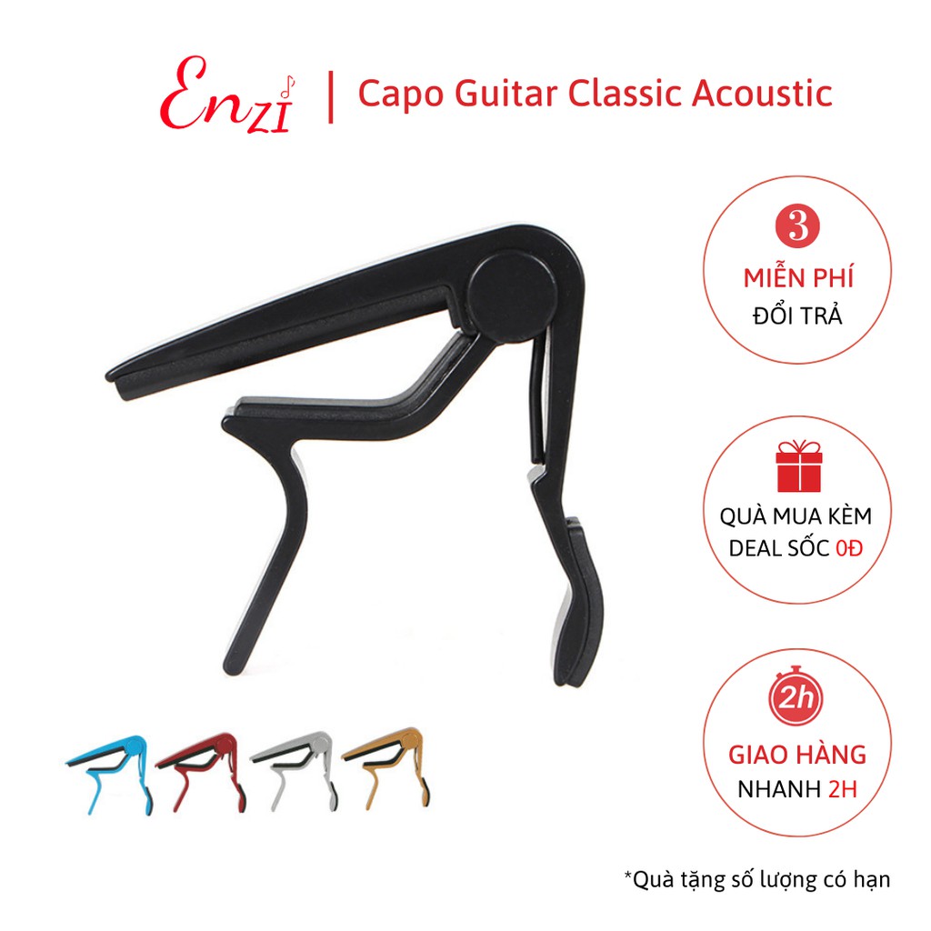 Kẹp capo guitar classic acoustic ukulele Kim Loại Enzi lên tông hạ tông dùng cho mọi loại đàn ghita