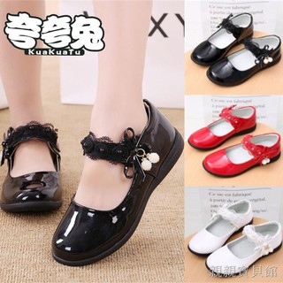 ✿☈Giày búp bê màu đen kiểu công chúa thời trang xuân thu cho bé gái