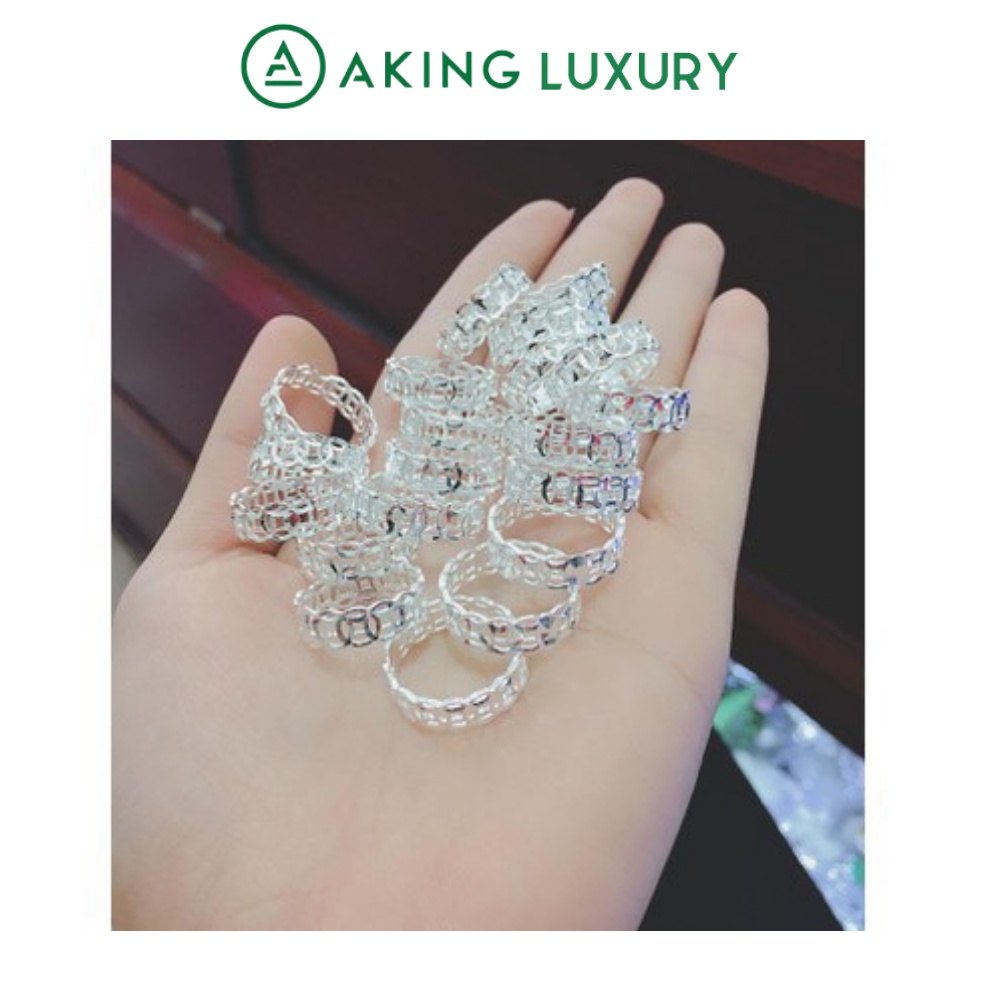 Nhẫn bạc AKING LUXURY AK17 cao cấp, nhẫn bạc nữ kim tiền mang đến sự tài lộc, phong thủy. Bộ sưu tập nhẫn trơn 2021