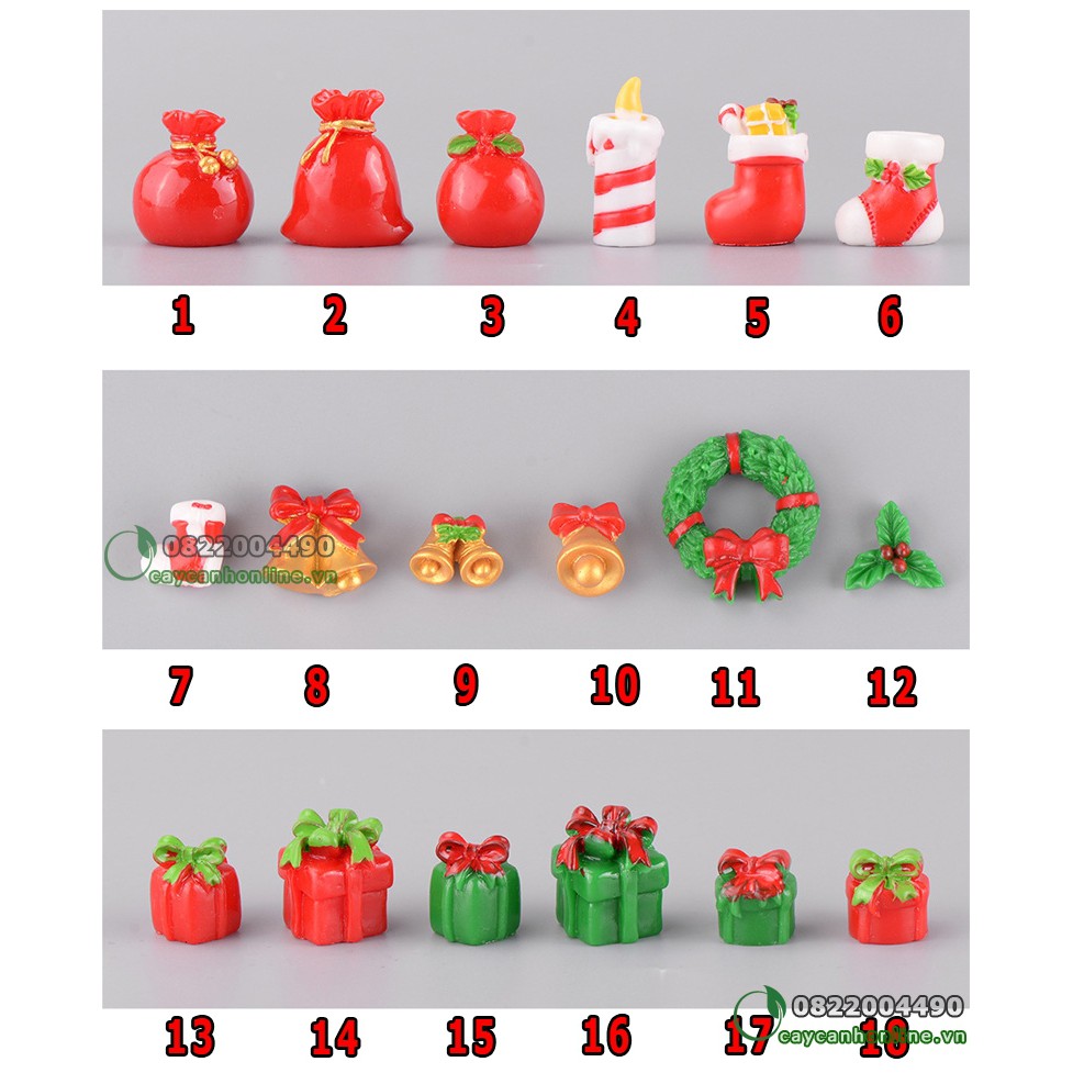 Hộp quà, đồ trang trí noel, giáng sinh, trang trí tiểu cảnh phụ kiện terrarium