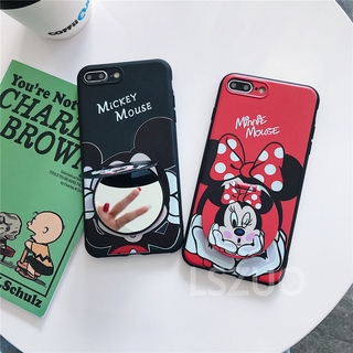 Ốp điện thoại mềm in hình Mickey kèm gương cho Samsung J7 Pro J5 Pro J3 Pro J6 Plus J4 Plus J7 Prime J5