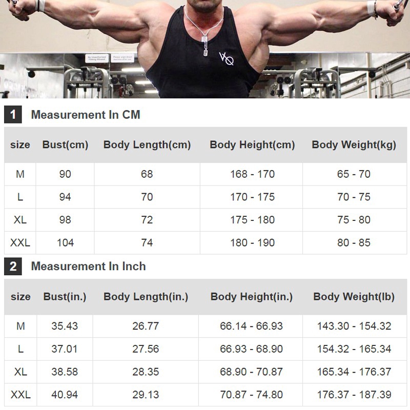 VQ Men's Cotton Sporty Vest Stretch Causal Plus Size Tank Tops 8 Colors