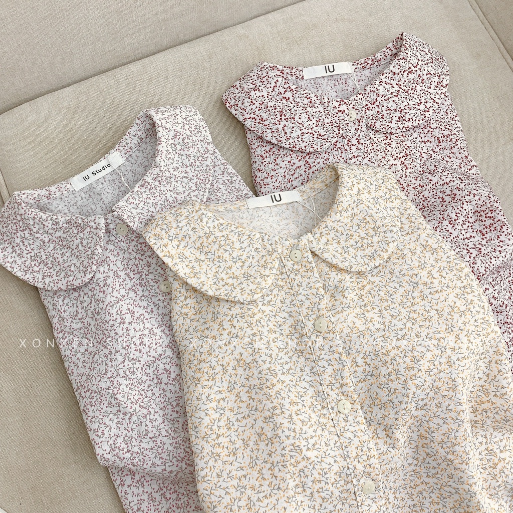 ÁO KIỂU NỮ áo cổ sen hoa nhí dễ thương XONXEN SHOP freesize mã 709