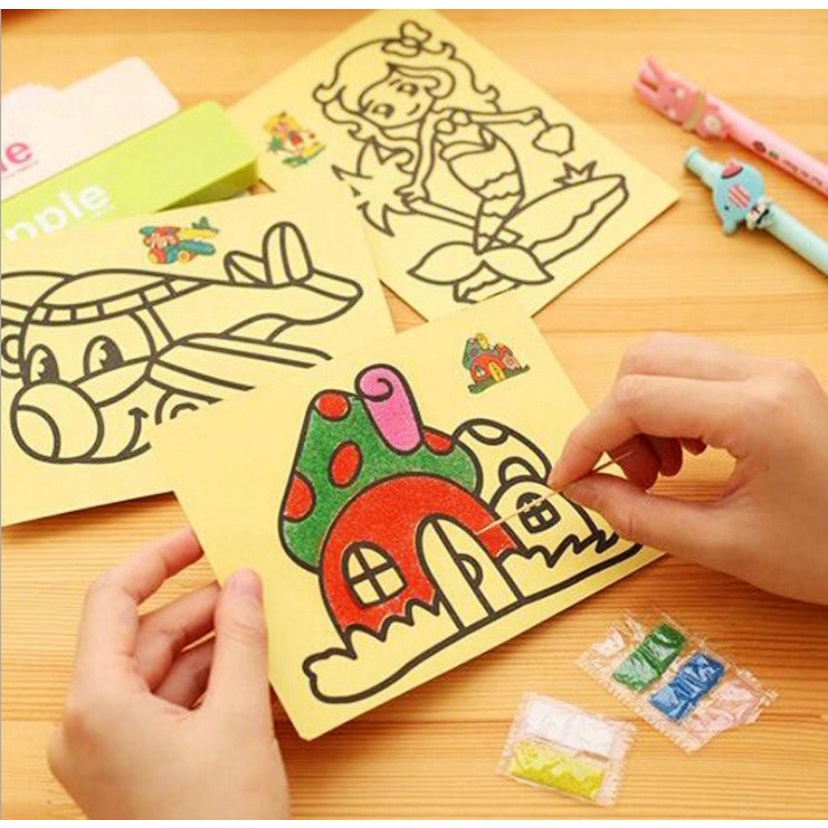 Tranh Cát 13x17cm Tự Tô Màu Cho Bé