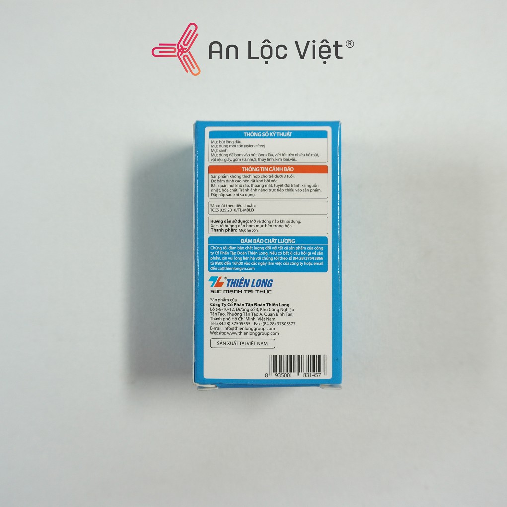 Mực lông dầu Thiên Long - Mực xanh, đỏ, đen