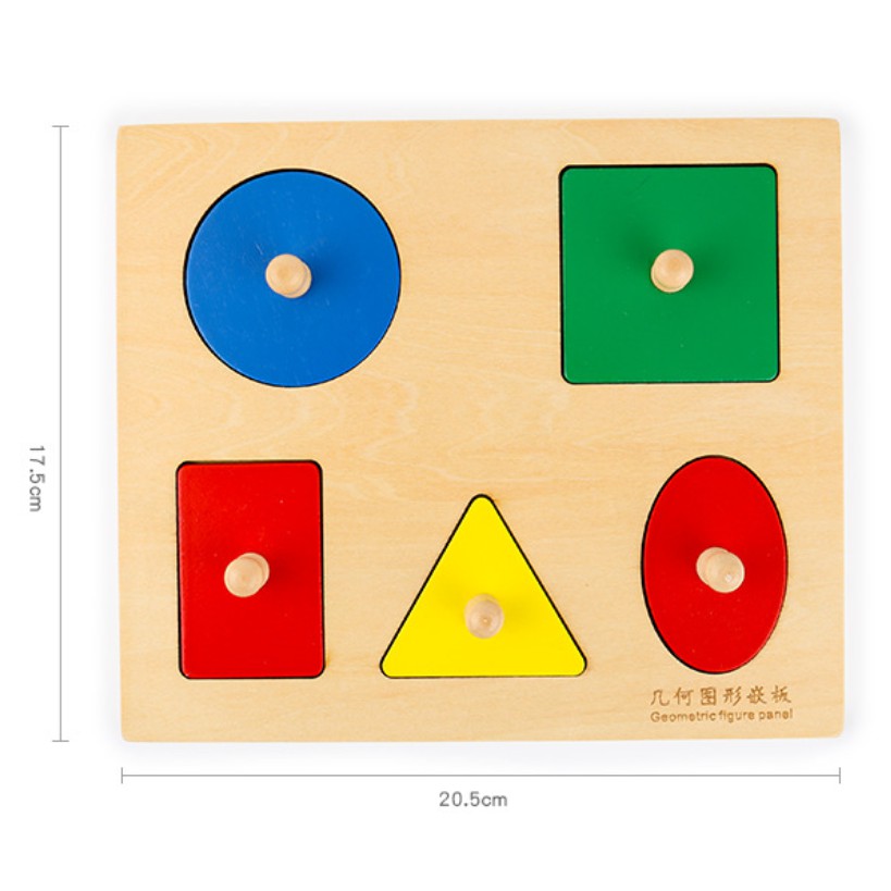 Bảng ghép 5 dạng hình học - Geometric Puzzle Board