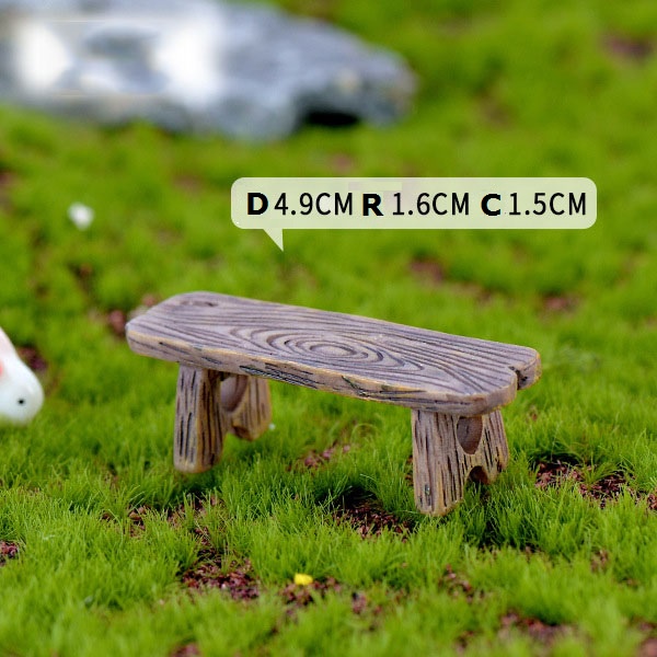 Tiểu cảnh mini ❤️ Mô hình ghế công viên trang trí tiểu cảnh, sen đá, bể terrarium