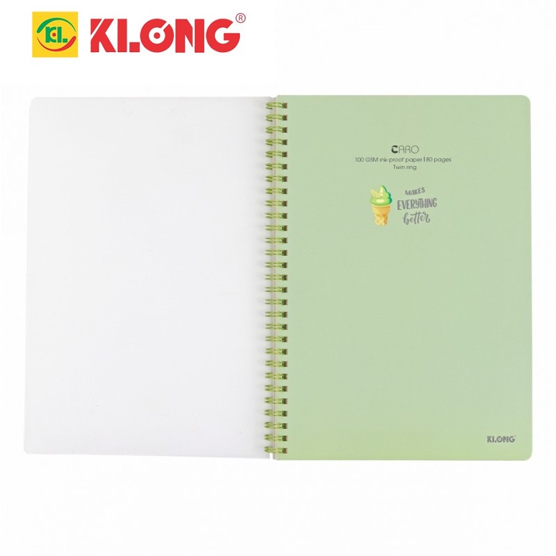 Sổ lò xo kép Caro B5 80 trang bìa nhựa - Klong 574