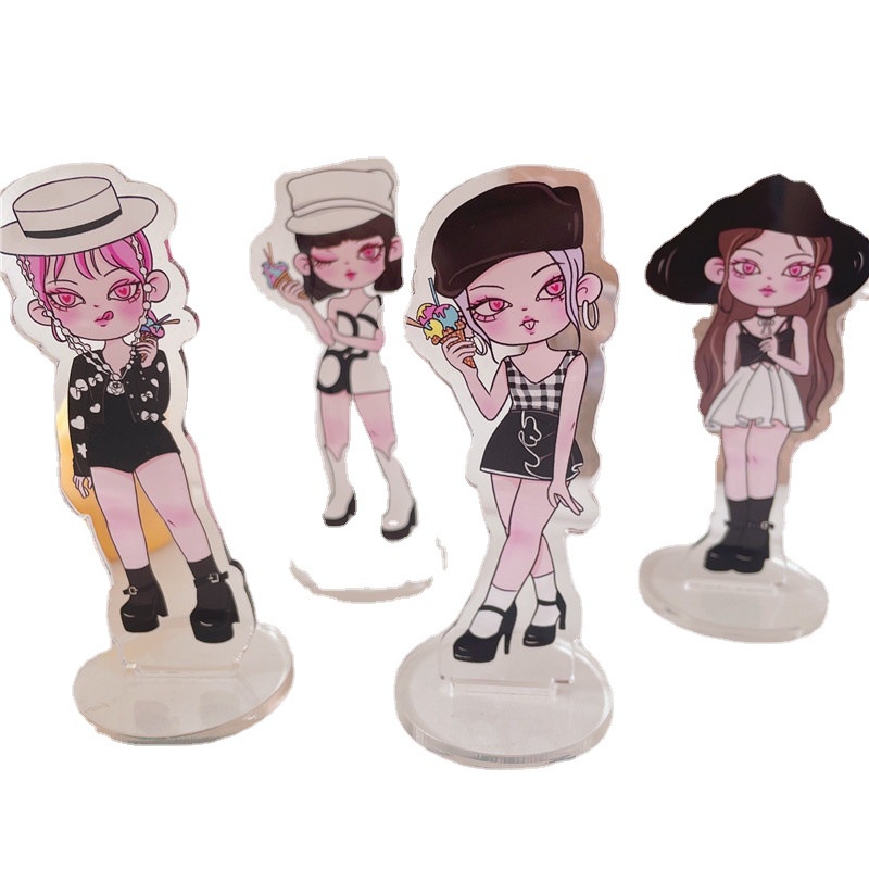 Quạt Đứng Để Bàn Bằng Acrylic Hình Lisa Rose Jisoo Nhóm Nhạc BLACKPINK