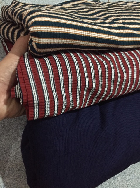 Vải cotton gân kẻ cực đẹp đanh dai Kimthoa Huynh