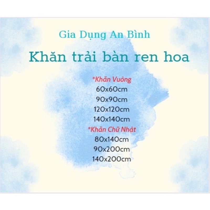 Khăn Trải Bàn Ren Hoa Trắng Kem Decor Vintage Cho Bàn Vuông, Tròn, Chữ Nhật Siêu Xinh