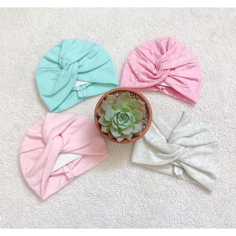 Mũ turban xoắn mũ tuban chéo cho bé gái