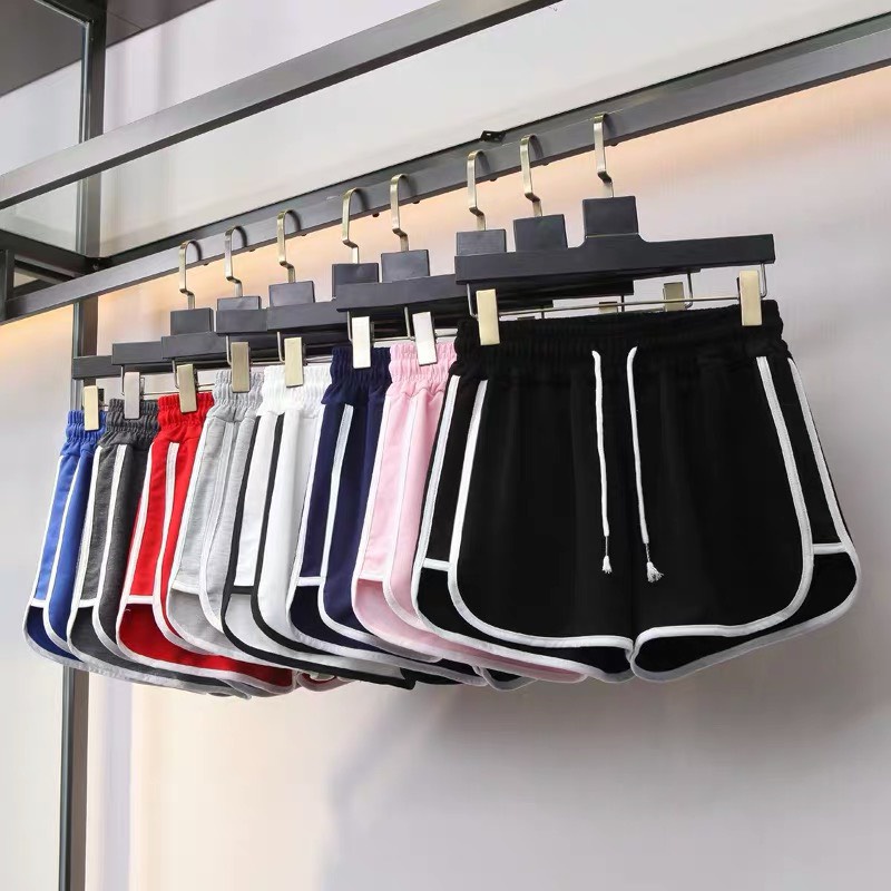 Quần đùi short nữ THE MEI 1992 cao cấp - Quần sooc nữ viền kẻ bắt mắt cạp chun nâng mông phong cách thể thao thời trang