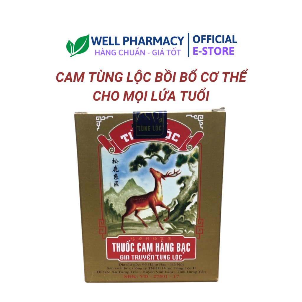 CAM TÙNG LỘC- BỒI BỔ CƠ THỂ MỌI LỨA TUỔI HỘP 10 GÓI