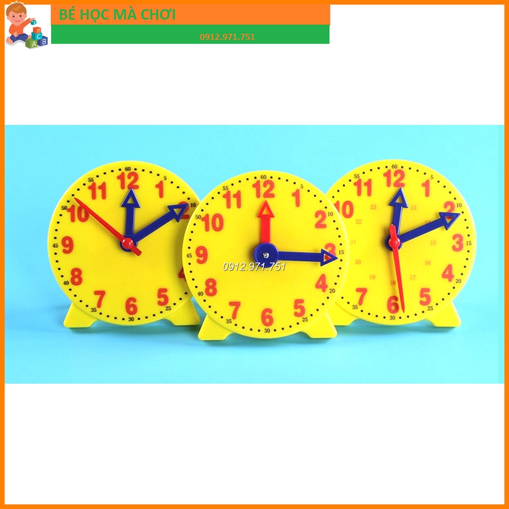 Đồng hồ nhựa vàng dạy bé tập xem giờ trực quan