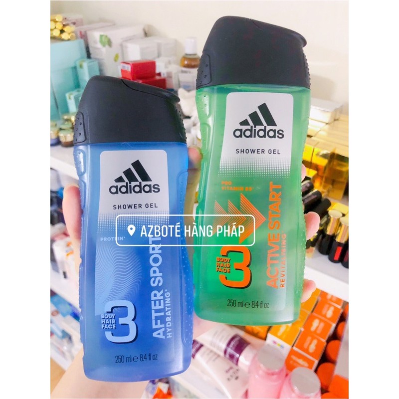 Sữa tắm gội toàn thân Adidas 3in1 250ml - Hàng Pháp