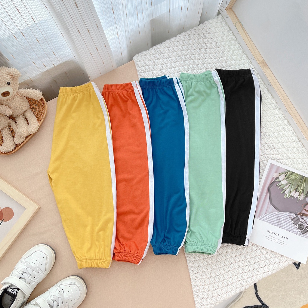 [SALE] Quần Thun Lạnh Sọc Bé Trai, Bé Gái Minky Mom Dáng Thể Thao, Quần Dài Cho Bé Mặc Đi Học MKMQTD2201