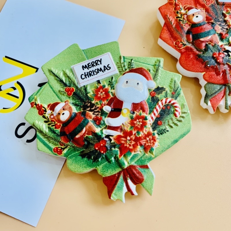 Nam châm hít dán dính trang trí tủ lạnh in 3D quà tặng lưu niệm Giáng Sinh Merry Chrismas