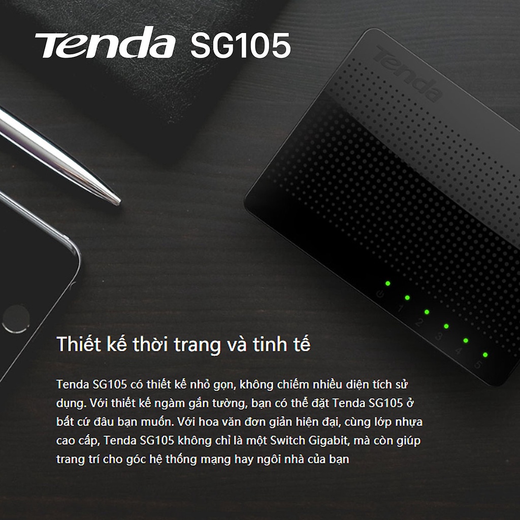 Tenda Sg105 Switch 5 cổng Gigabit- Chính Hãng BH 3 Năm