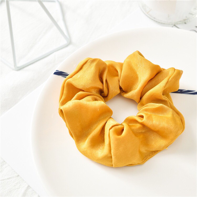 Cột tóc vải lụa satin bóng Scrunchies - Mã SC002