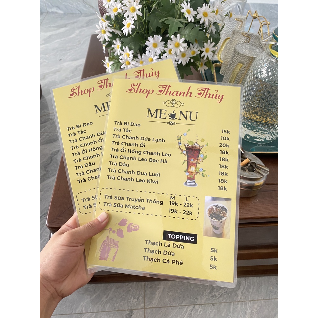 Menu màu cao cấp ép Plastic 150mic