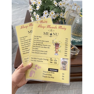 Menu màu cao cấp ép Plastic 150mic